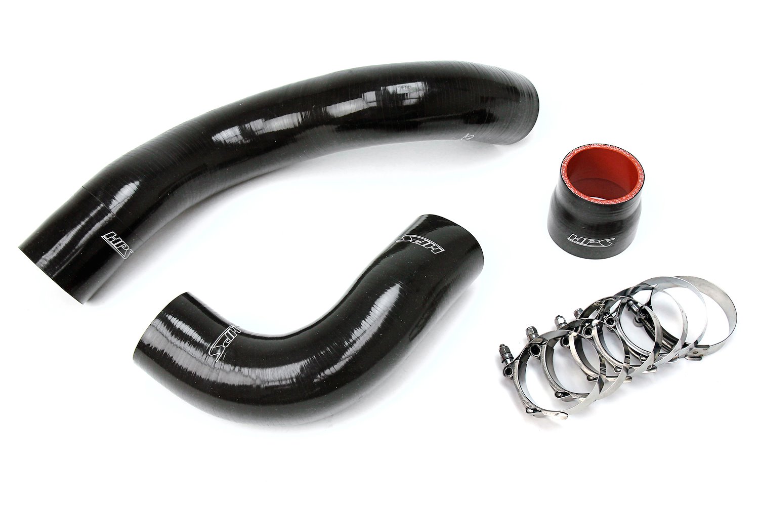 57-1697-BLK Silicone Intercooler Hose Kit, High-Temp Resistant 4-Ply Reinforced Silicone, Replaces Rubber Intercooler Hoses