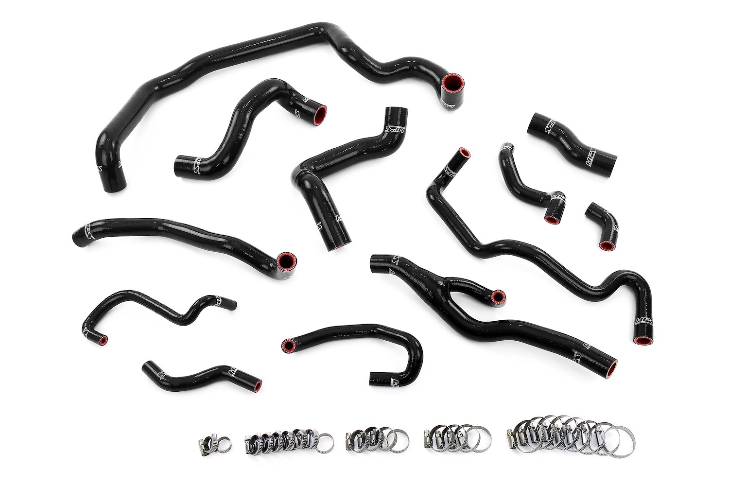 57-2000-BLK Coolant Hose Kit, 3-Ply Reinforced Silicone Hoses, For Radiator, Heater, Water Pump, Expansion Tank