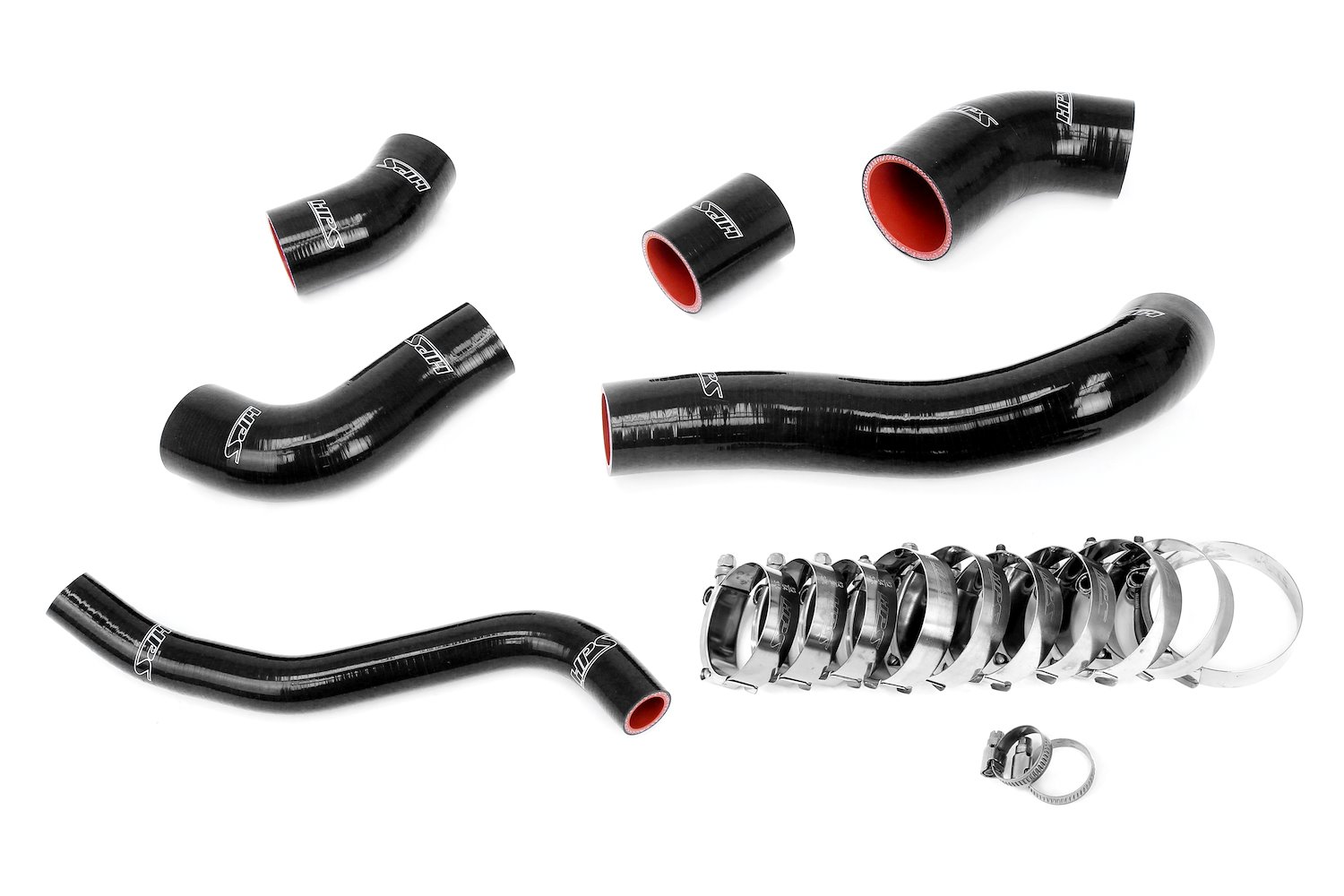 57-2003-BLK Intercooler Hose Kit, 4-Ply Reinforced Silicone, Replaces Rubber Intercooler Hoses