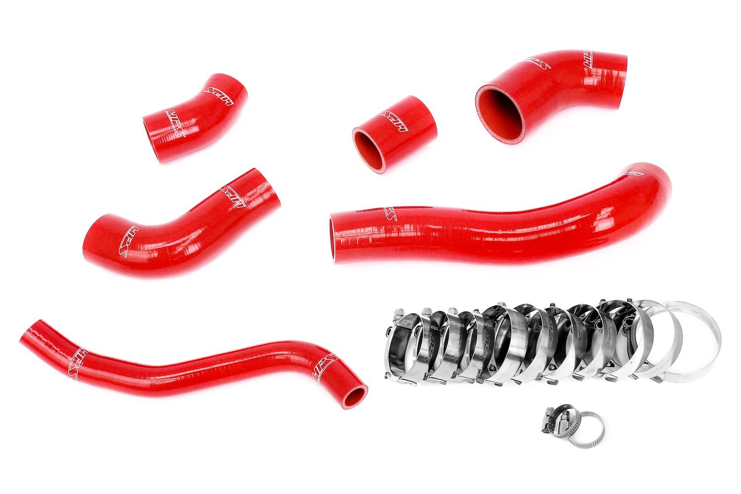 57-2003-RED Intercooler Hose Kit, 4-Ply Reinforced Silicone, Replaces Rubber Intercooler Hoses