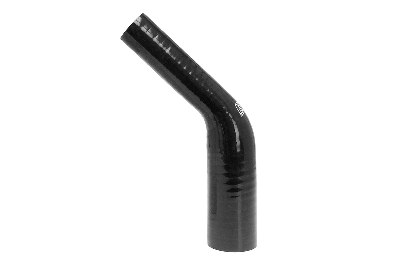 HTSER45-050-062-BLK Silicone 45-Degree Elbow Hose, High-Temp 4-Ply Reinforced, 1/2 in. - 5/8 in. ID, Black