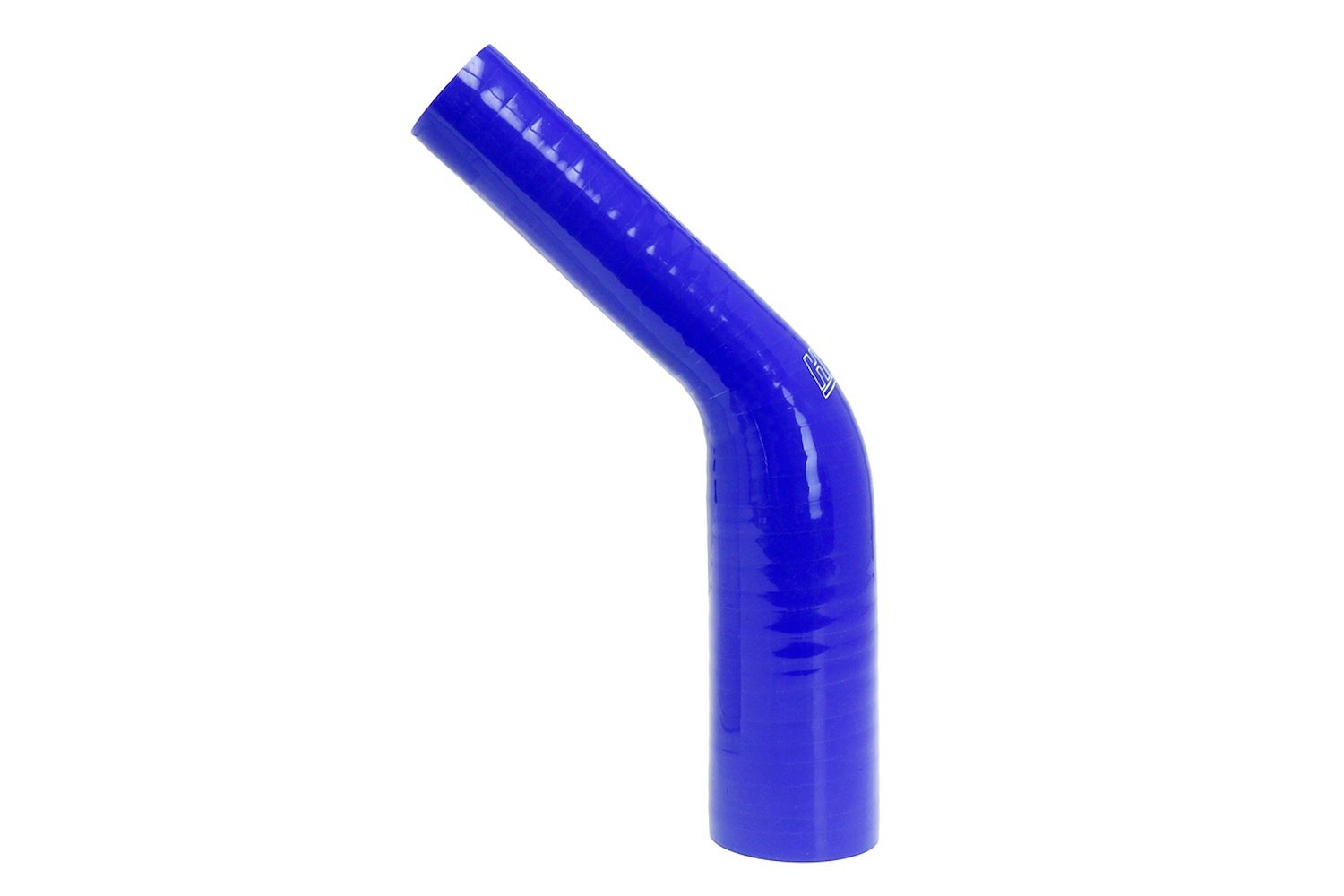 HTSER45-050-062-BLUE Silicone 45-Degree Elbow Hose, High-Temp 4-Ply Reinforced, 1/2 in. - 5/8 in. ID, Blue