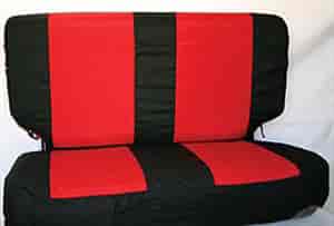 INTERIOR COMFORT COMBO PACK W/ REAR BLACK/RED POLYCANVAS SEAT COVER AND 2 BELT PADS 03-06 WRANGLER