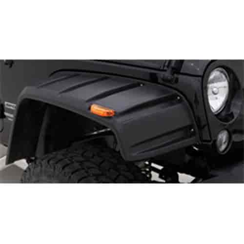 Jeep JK Fender Flares Rivet Style Smooth Finish with Black Stainless Bolts