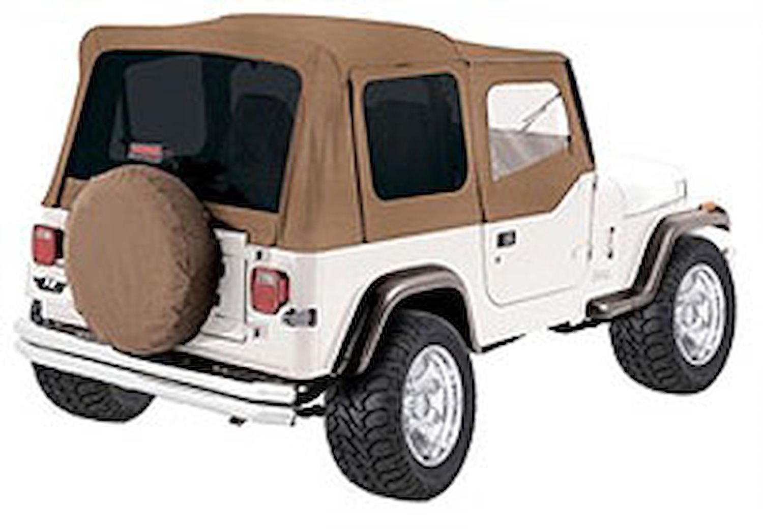 COMPLETE TOP FRAME AND HARDWARE W/TINTED WINDOWS 87-95 JEEP WRANGLER WITH SOFT UPPER DOORS SPICE DENIM