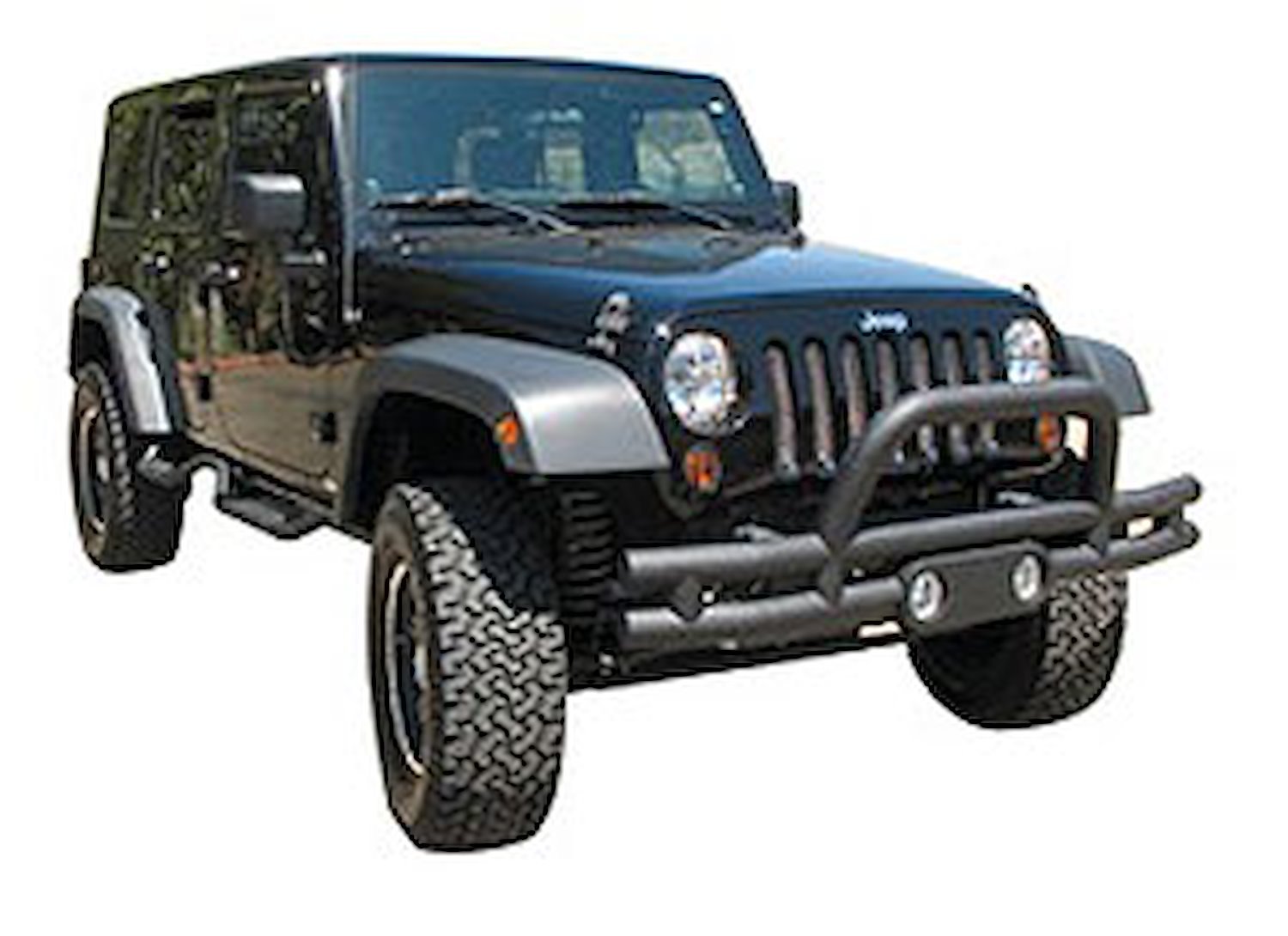 Front Tube Bumper with Hoop and Fog Light Mounts for 2007-2018 Jeep Wrangler