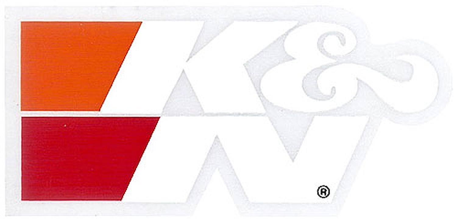 K&N P/S Decal 3-1/2" x 1-3/4" White Letters