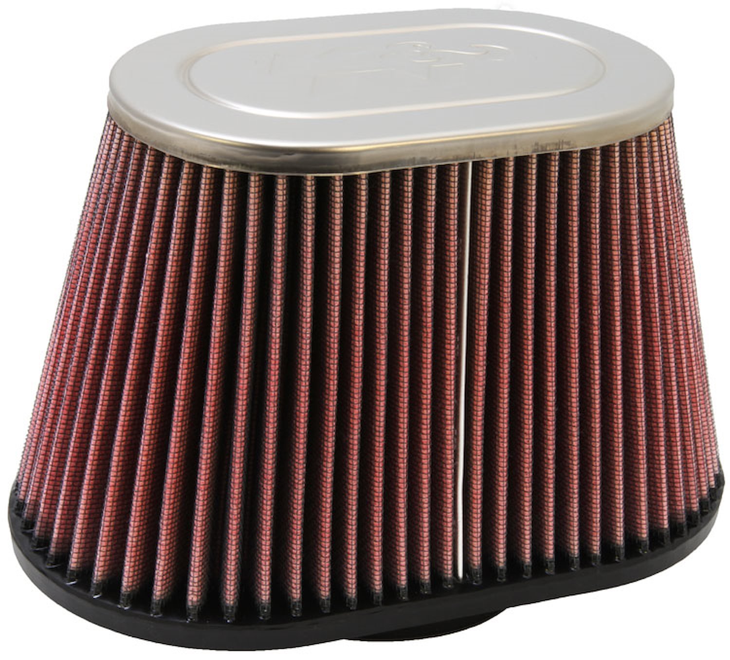Oval Tapered Univ Clamp-On Air Filter Flange Dia - 3.500 in. (89 mm), Chrome Top