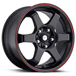 Ultra 421 X Focal Series Matte Black w/ Red Stripe FWD Wheels Size: 17" x 7.5"