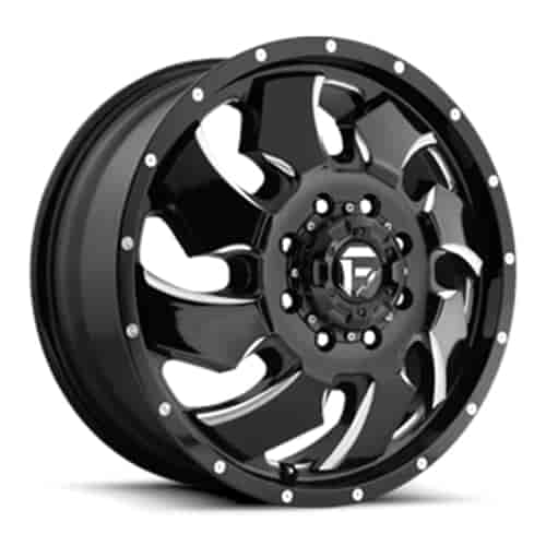 20x8.25 Cleaver Dualie Front 8x170 BLACK MILLED 8.90/105 125.1