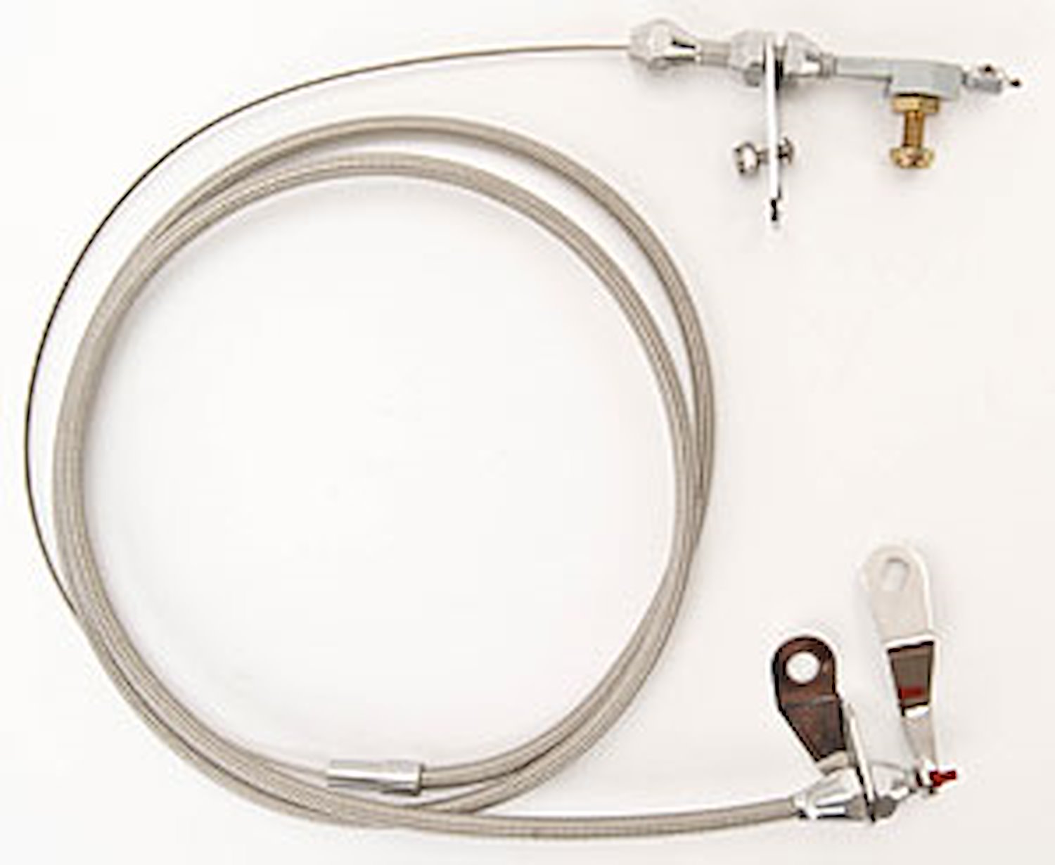 Ford C4 Stainless Steel Kickdown Cable Kit Brushed