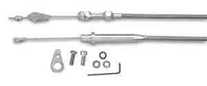 GM TH700-R4 Stainless Steel Kickdown Cable Kit Brushed Finish Aluminum Fittings and Ferrule