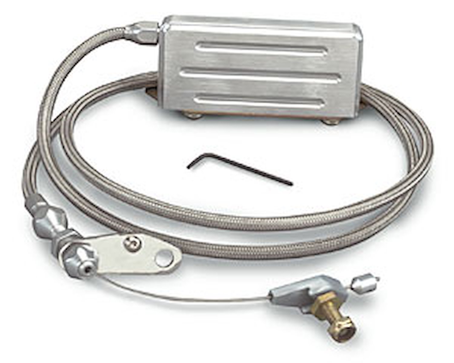 GM TH-400 Stainless Steel Electric Kickdown Cable Kit Polished Aluminum
