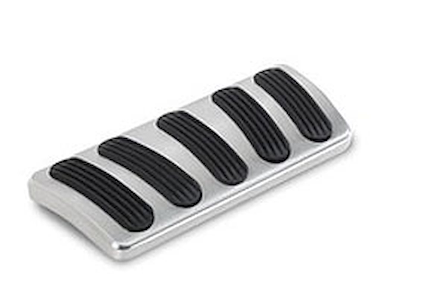 Billet Aluminum Curved Automatic Brake Pad Brushed Aluminum w/Rubber Insert