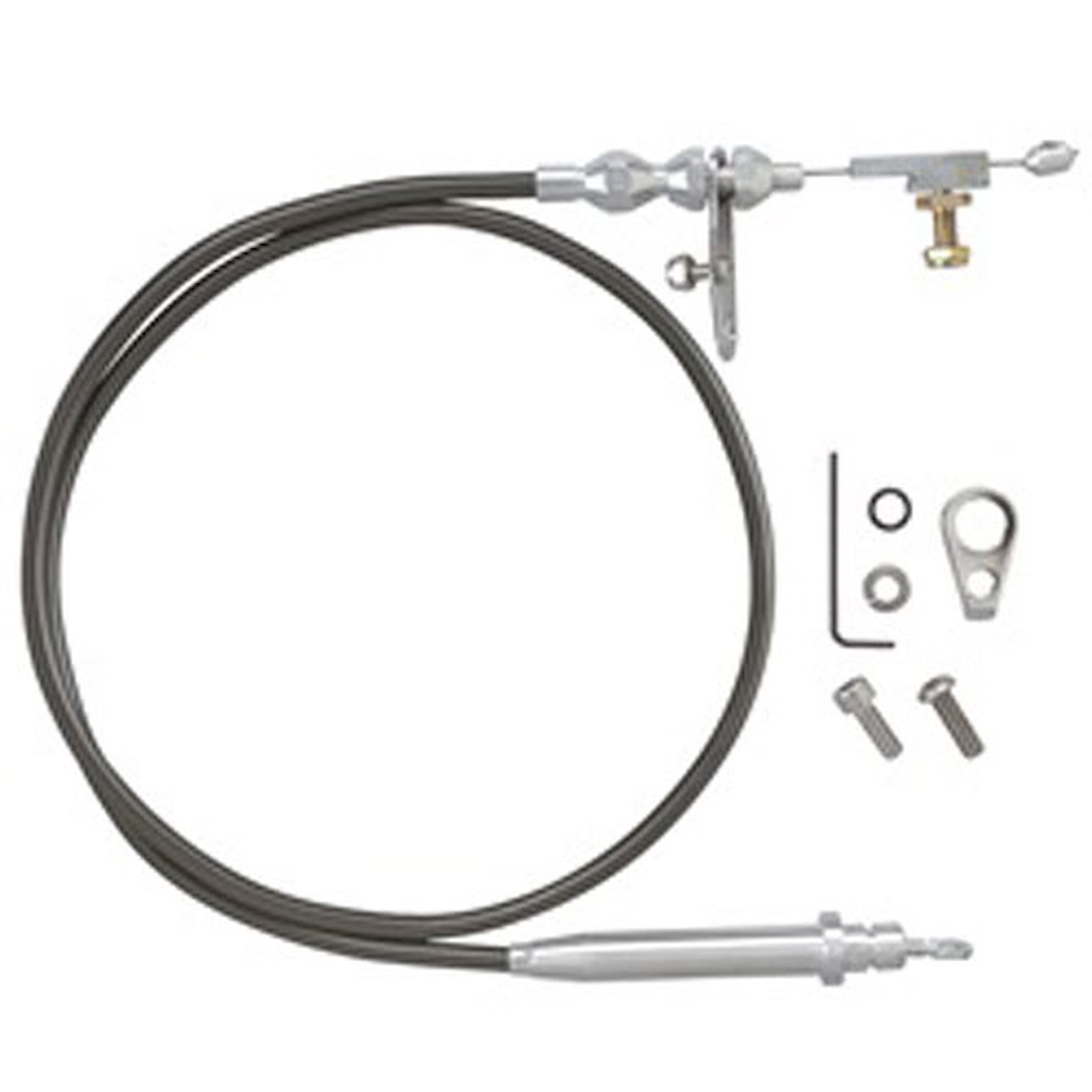 Hi-Tech Stainless Steel Braided Kickdown Cable Kit, GM TH700-R4