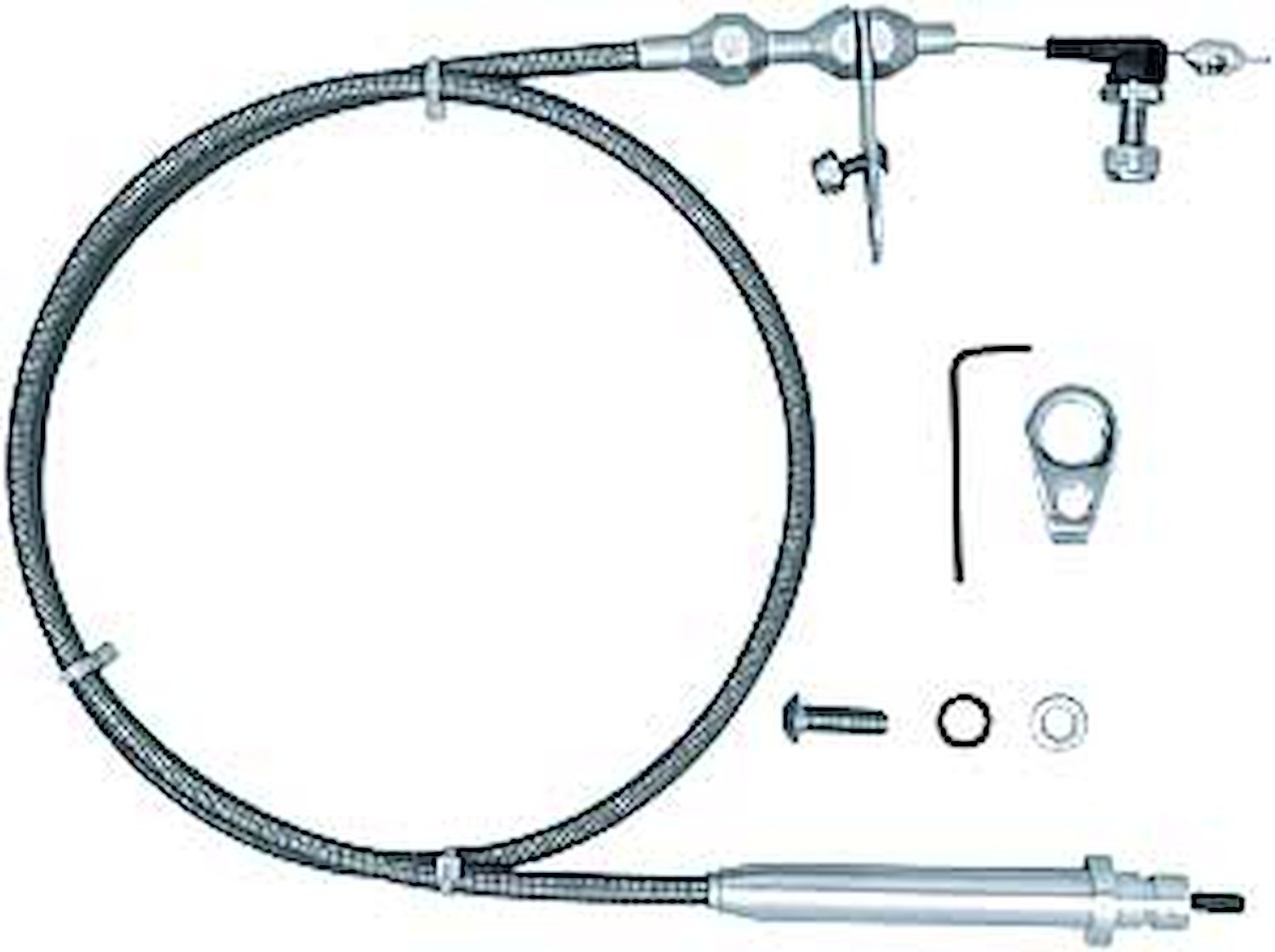 Chrysler TF-904 Stainless Steel Kickdown Cable Kit Polished Aluminum Fittings and Ferrule