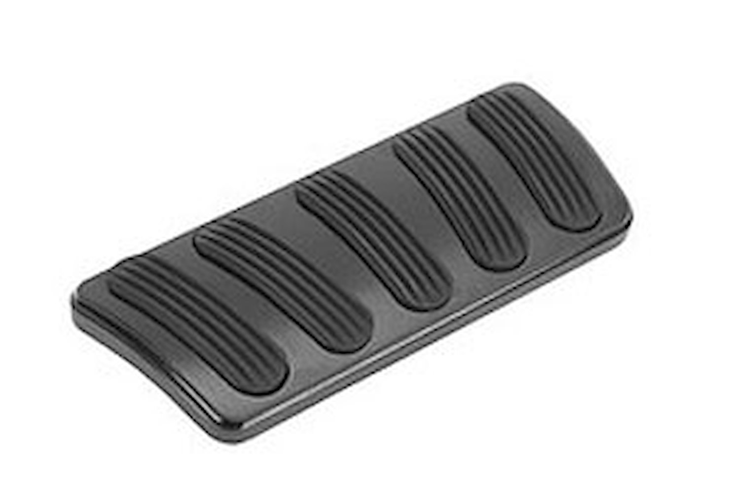 Billet Aluminum Curved Automatic Brake Pad Midnight Series Black w/Rubber Insert