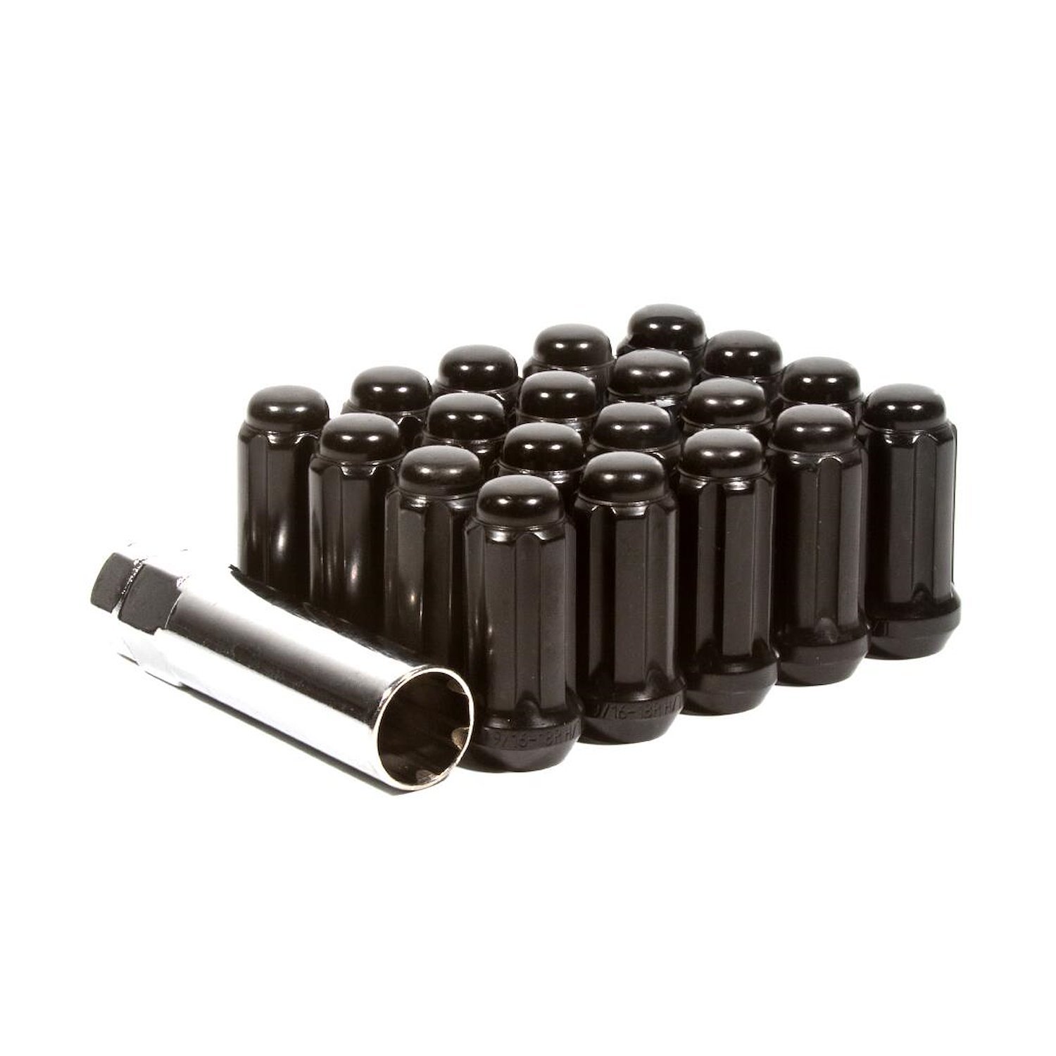 LK-W5614STB Lug Kit, Spline, M14X1.5, 6 Lug Kit, Black, 24 Nuts