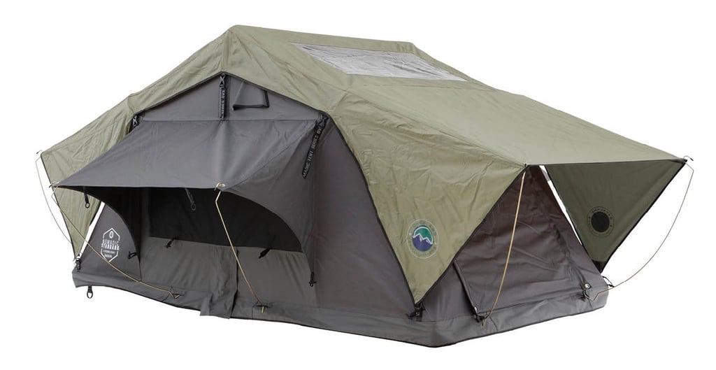 N3S Nomadic 3 Standard Roof Top Tent Gray Body Green Rainfly, Universal