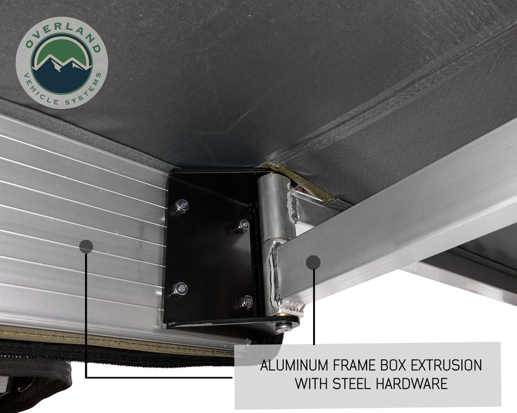 Nomadic 270 Driver - Dark Gray Awning with Bracket Kit and Extended Poles
