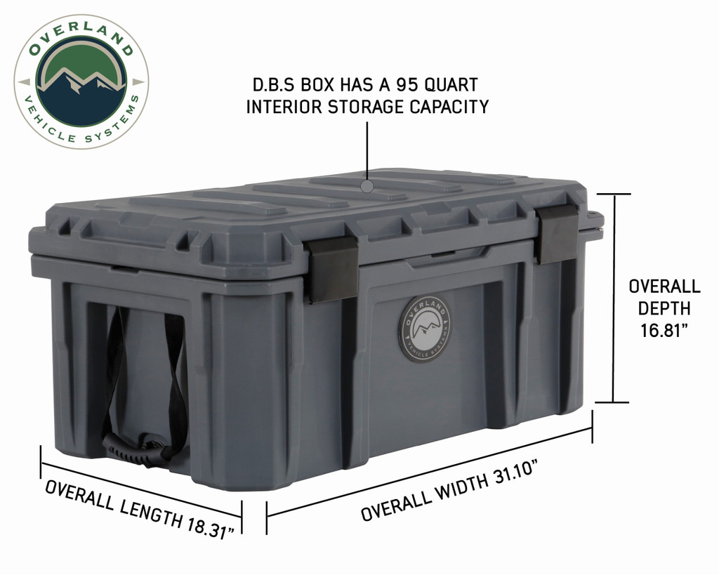 Dry Box Storage Dark Grey 95 QT Dry Box with Drain, and Bottle Opener