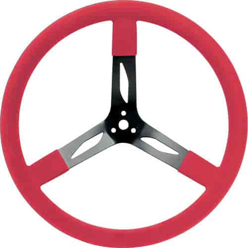 Steel Steering Wheel 17" Red Grip