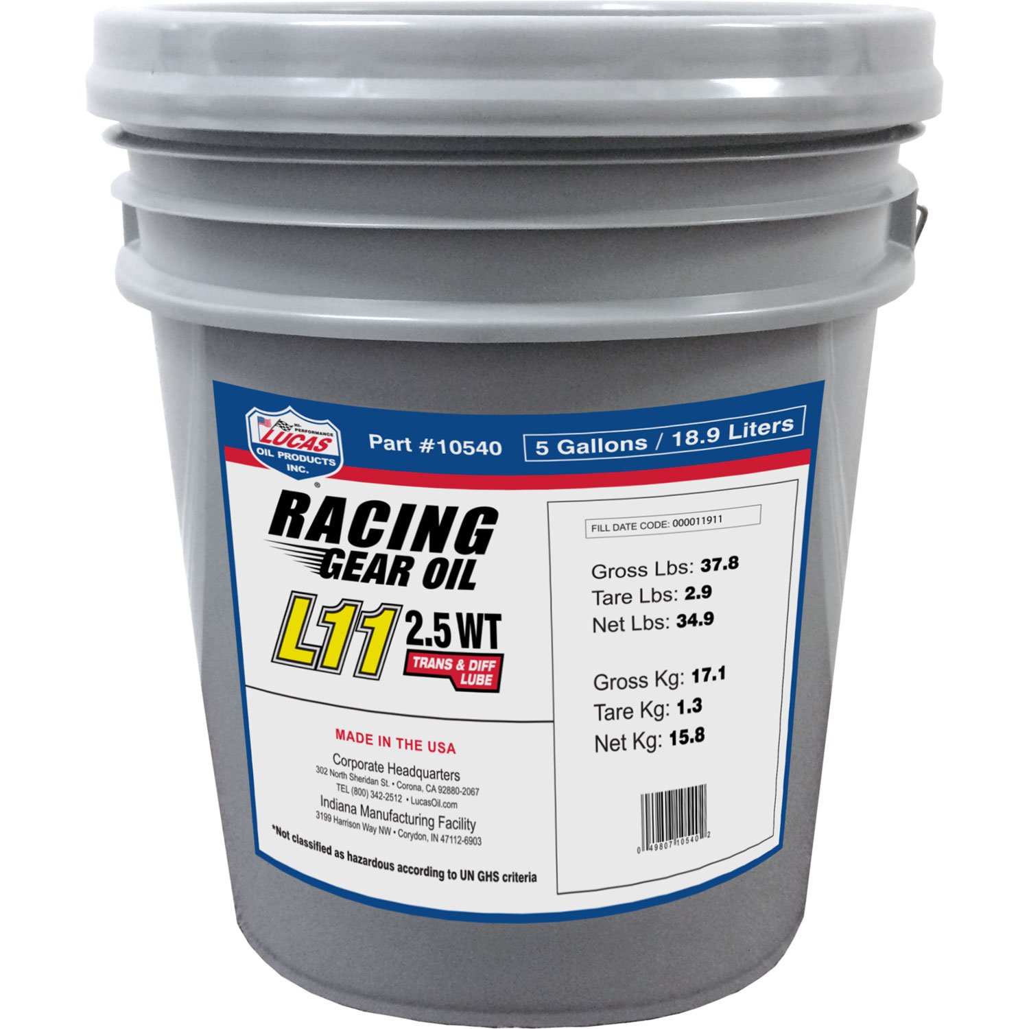 SYN L11 Race Gear Oil 5 GAL Pail