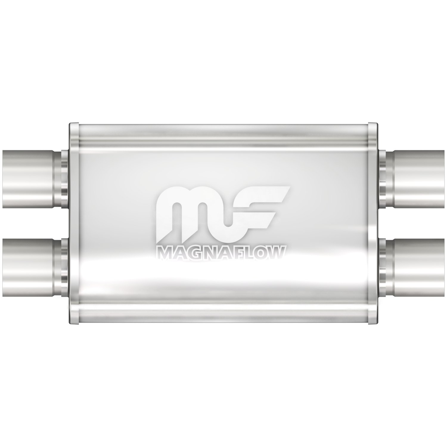 4" x 9" Oval Muffler Dual In/Dual Out: 2.25" Body Length: 11" Overall Length: 17" Core Size: 2.5" Satin Finish