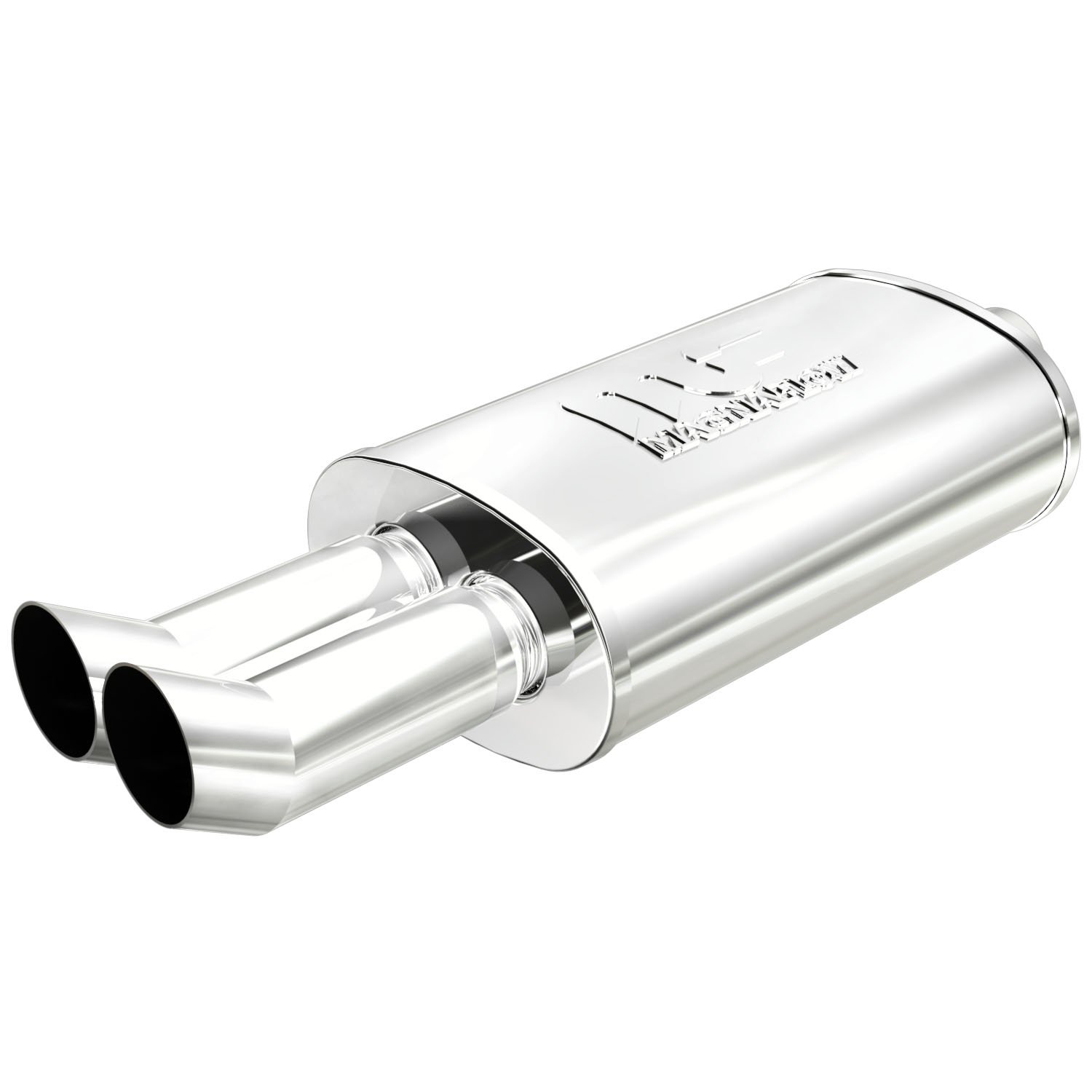Street Series Universal Muffler With Dual Tips Inlet/Outlet: 2.25"/2.5"