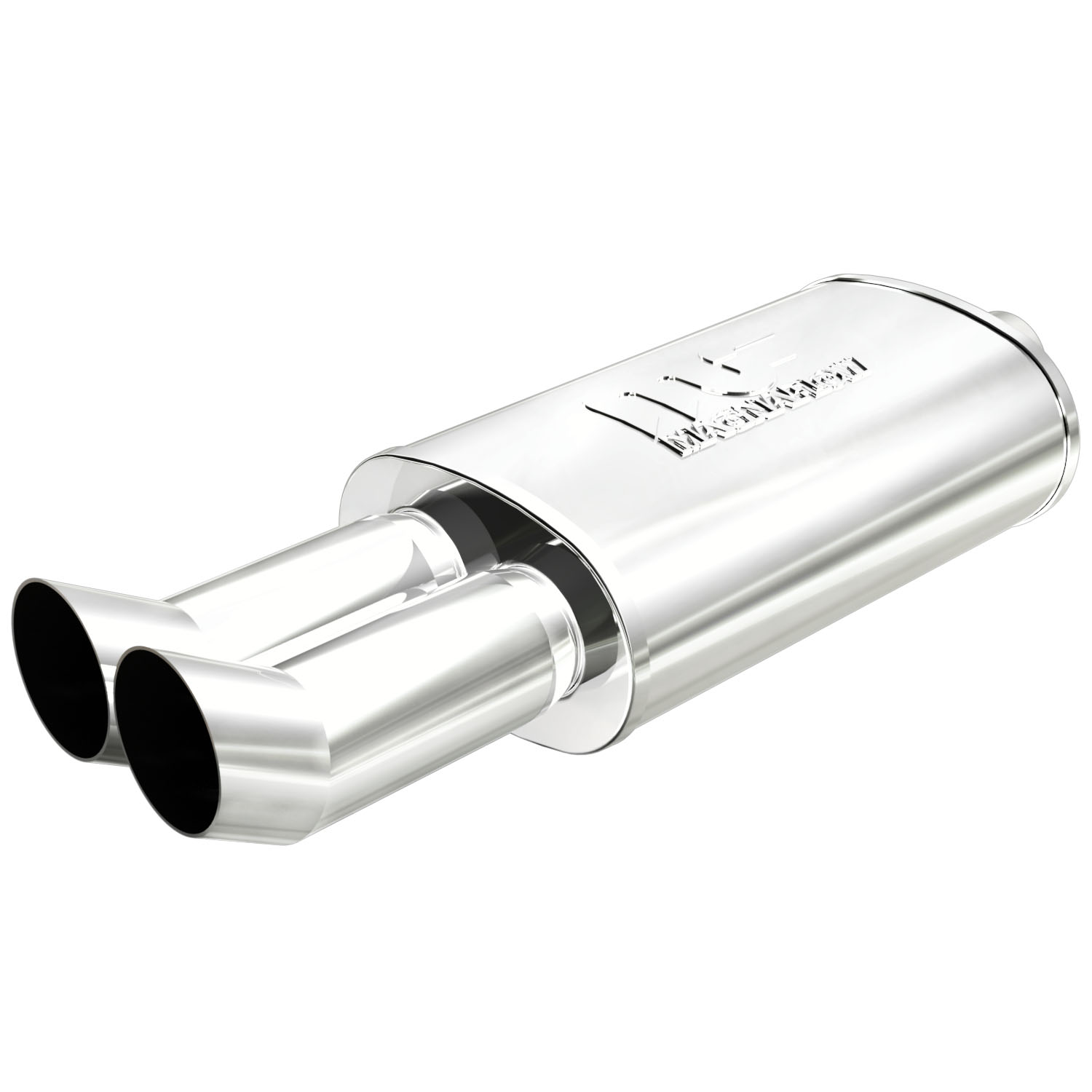 Street Series Universal Muffler With Dual Tips Inlet/Outlet: 2.25"/3"