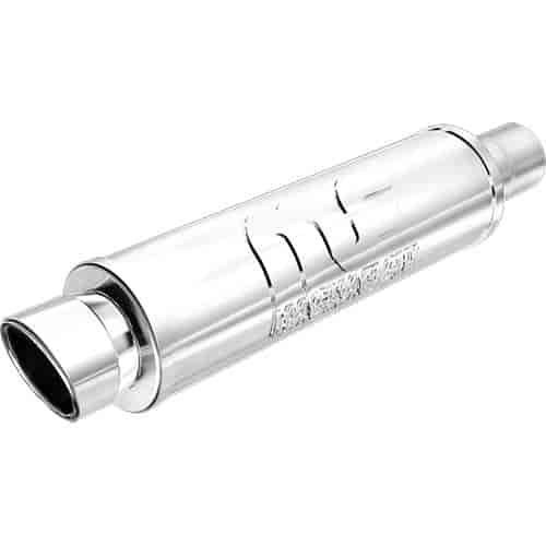Street Series Universal Muffler With Single Tip Inlet/Outlet: 2.25"/3"