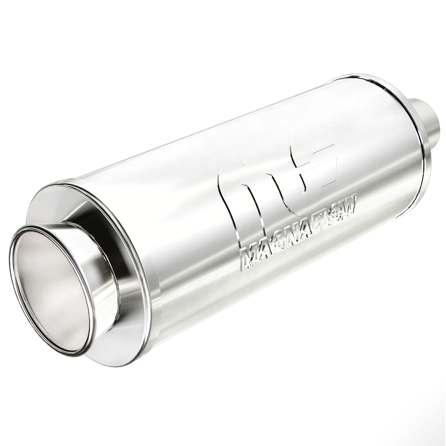 Street Series Universal Muffler With Single Tip Inlet/Outlet: 2.25"/4"