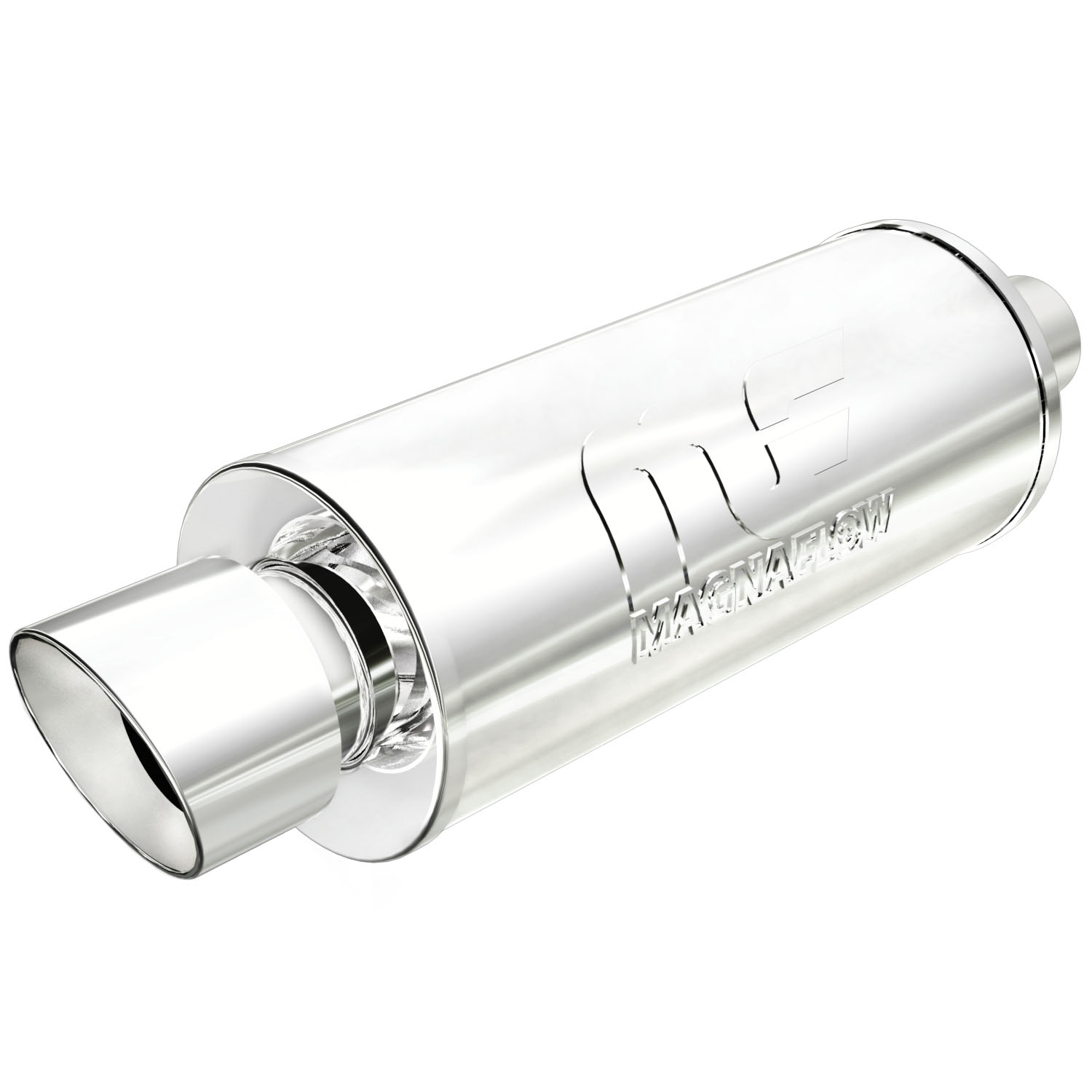 Street Series Universal Muffler With Single Tip Inlet/Outlet: 2.25"/4"