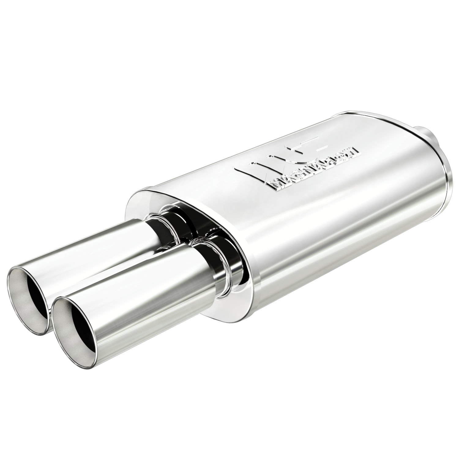 Street Series Universal Muffler With Dual Tips Inlet/Outlet: 2.25"/3"