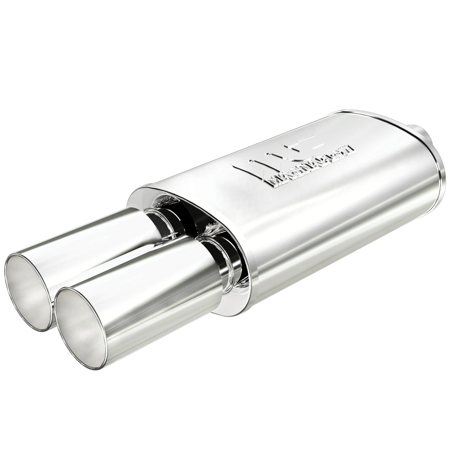 Street Series Universal Muffler With Dual Tips Inlet/Outlet: