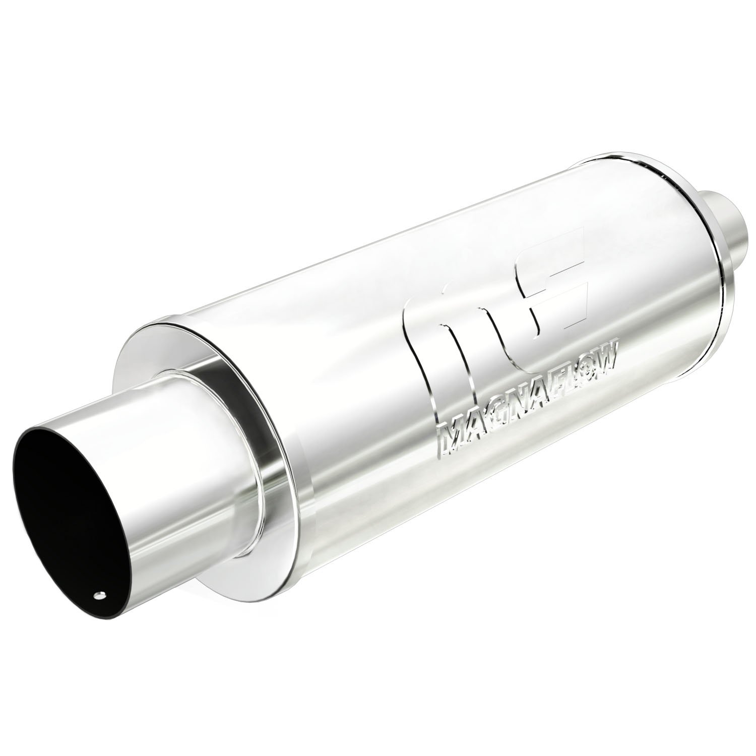 Street Series Universal Muffler With Single Tip Inlet/Outlet: 2.25"/4"