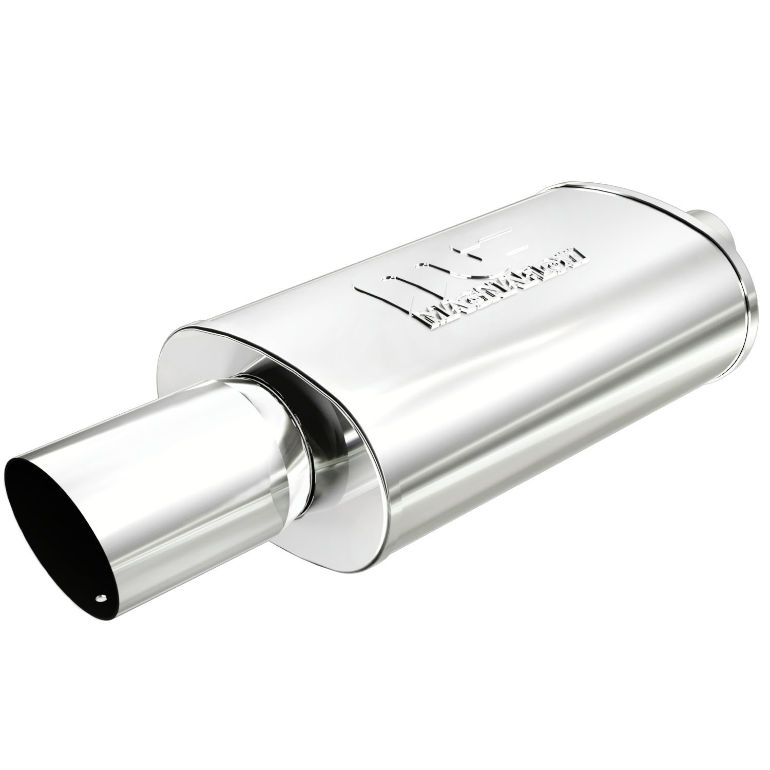 Street Series Universal Muffler With Single Tip Inlet/Outlet: