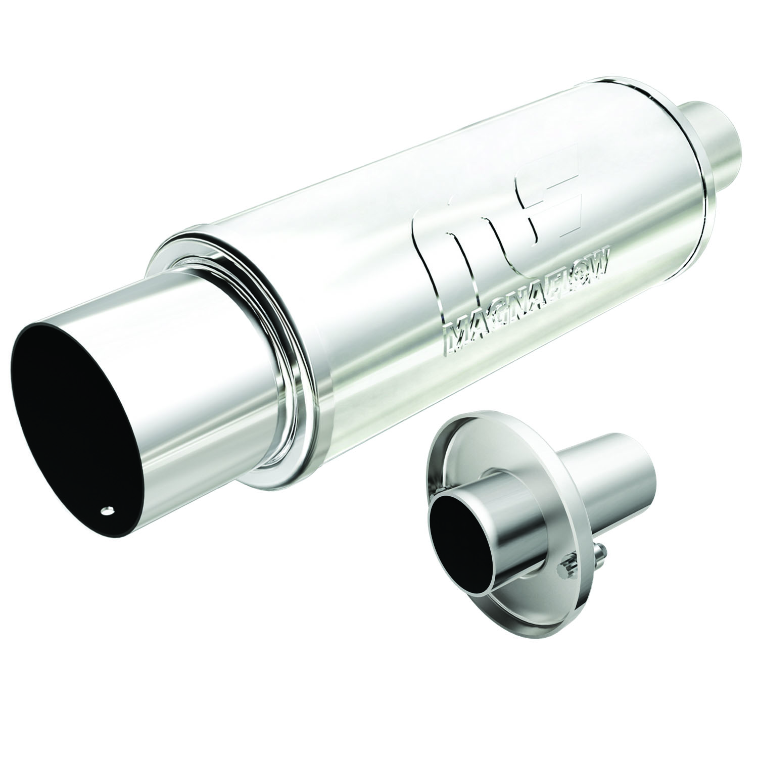 Street Series Tunable Universal Muffler With Single Tip Inlet/Outlet: 2.25"/4"