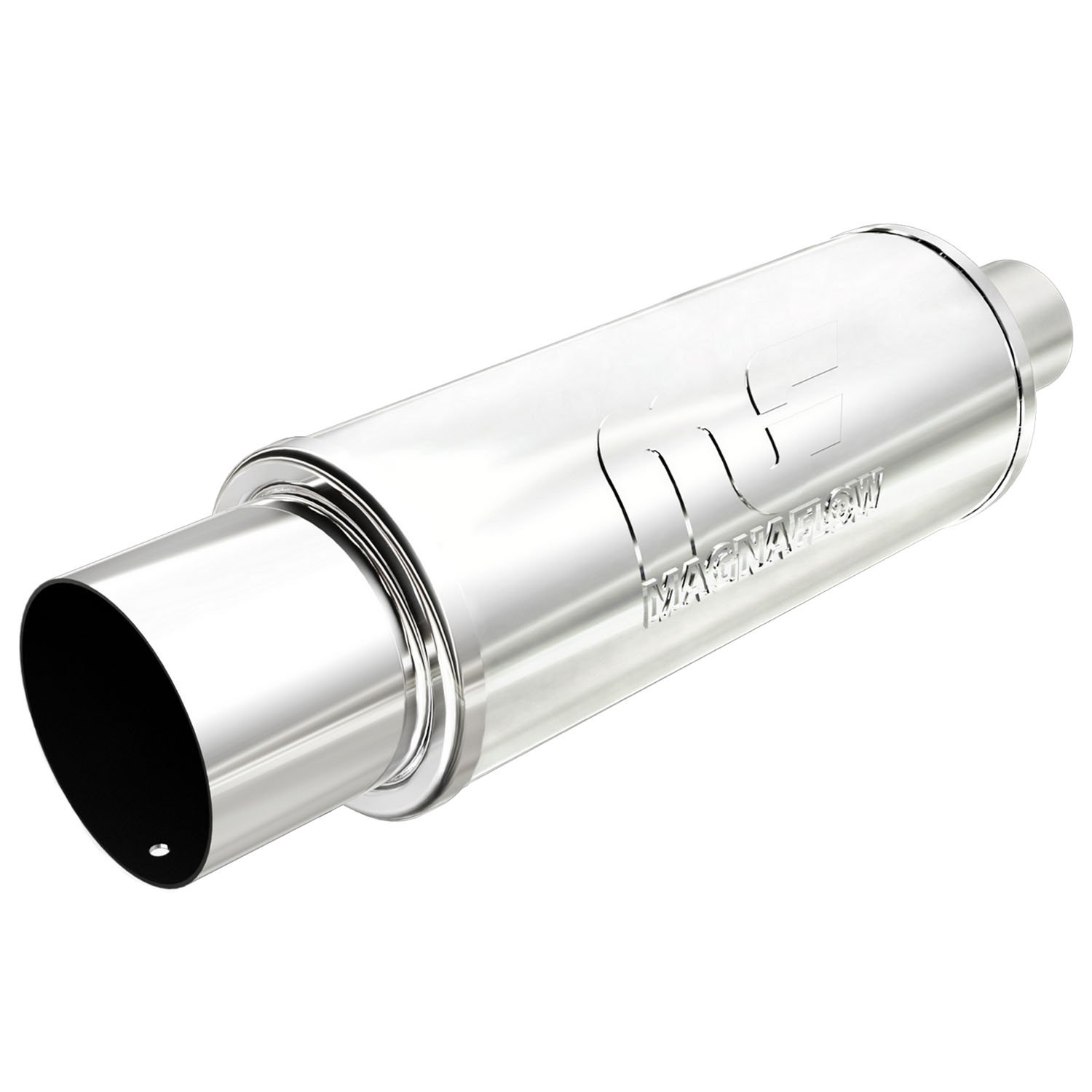 Street Series Universal Muffler With Single Tip Inlet/Outlet: 2.25"/4"