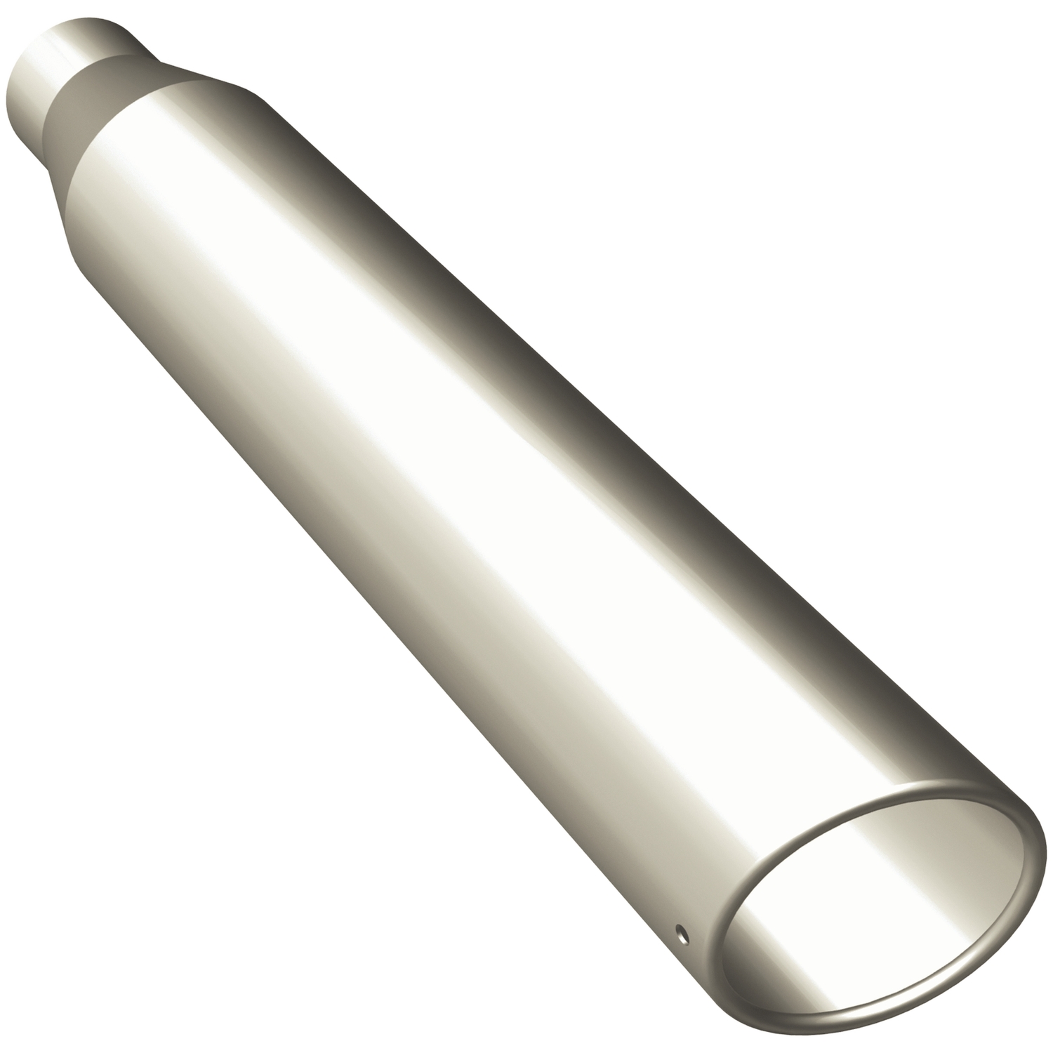 Polished Stainless Steel Weld-On Single Exhaust Tip Inlet Inside Diameter: 2.5"