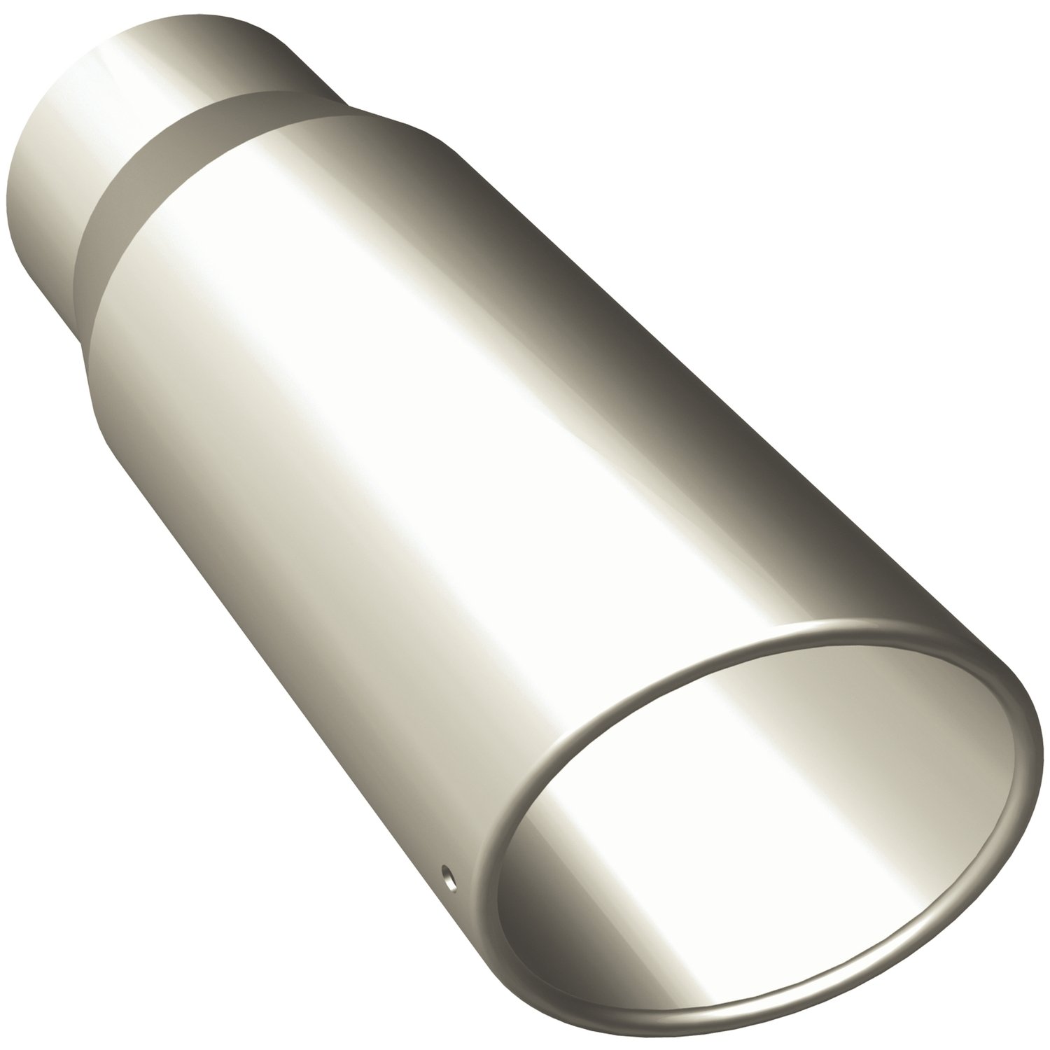 Polished Stainless Steel Weld-On Single Exhaust Tip Inlet Inside Diameter: 4"