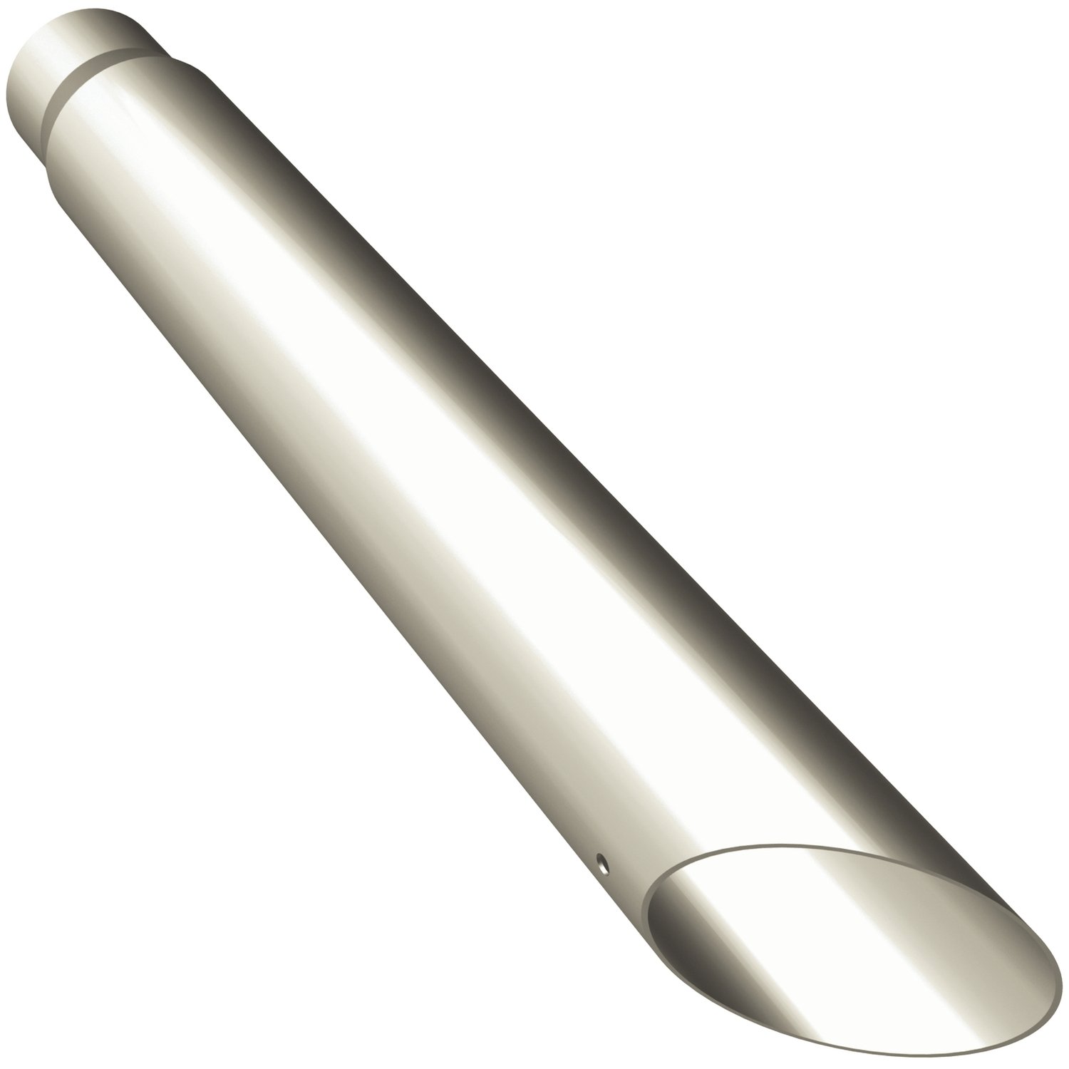 Polished Stainless Steel Weld-On Single Exhaust Tip Inlet Inside Diameter: 2.5"