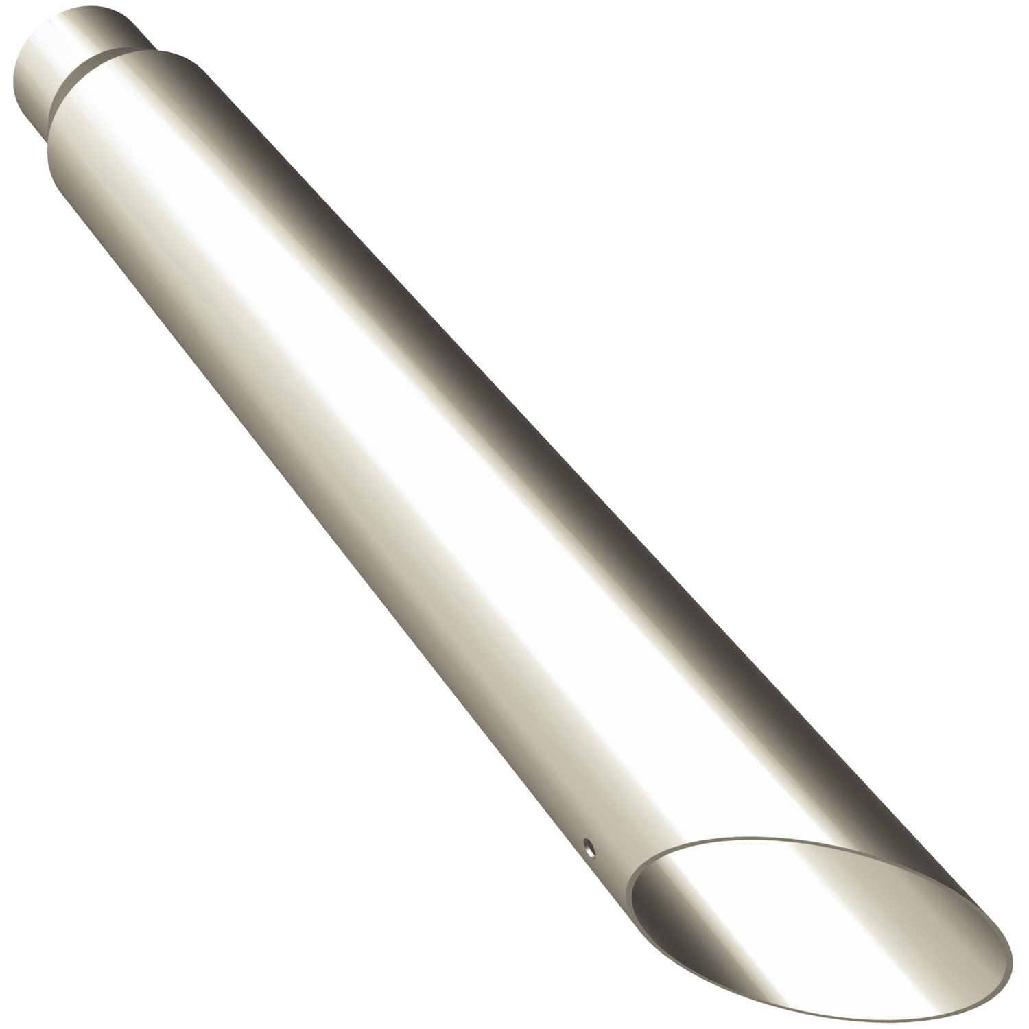 Polished Stainless Steel Weld-On Single Exhaust Tip Inlet Inside Diameter: 2.25"