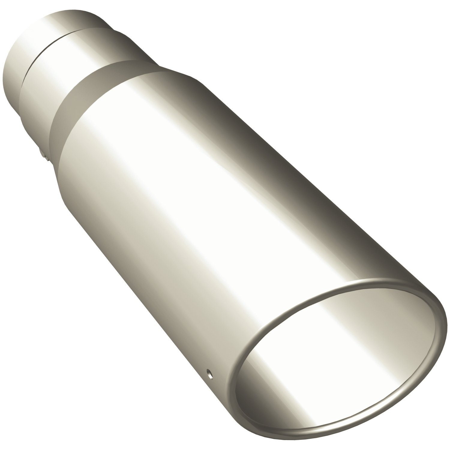 Polished Stainless Steel Clamp-On Single Exhaust Tip Inlet Inside Diameter: 3.5"
