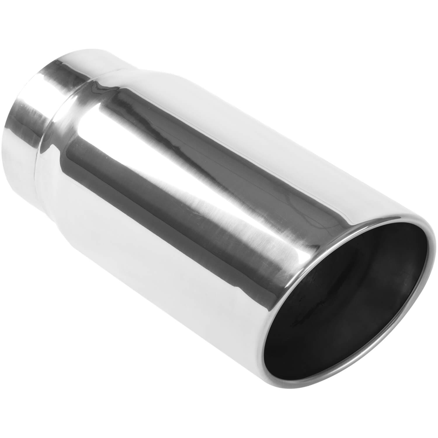 Polished Stainless Steel Weld-On Single Exhaust Tip Inlet Inside Diameter: 5"