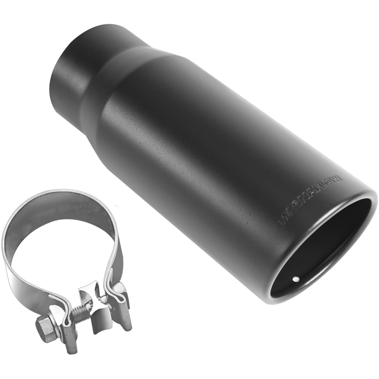 Polished Stainless Steel Clamp-On Single Exhaust Tip Inlet Inside Diameter: 4"