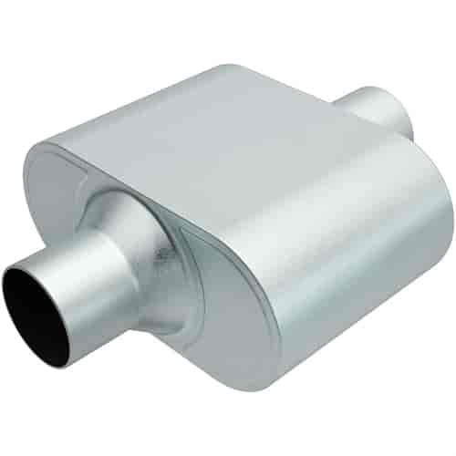 Rumble Chamber Muffler Center In/Center Out: 3"/3" Body Length: 6.5" Overall Length: 13"