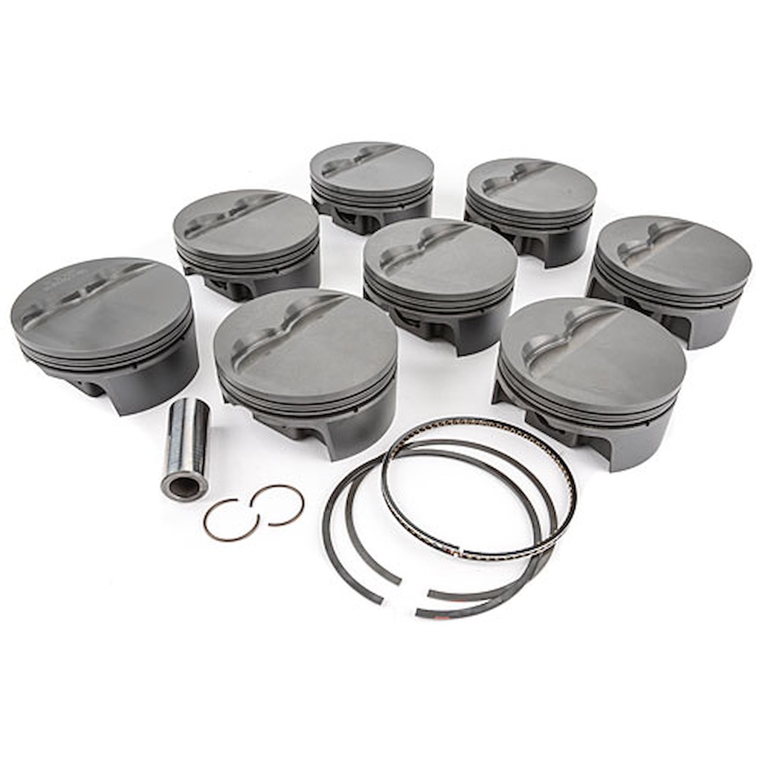 Small Block Chevy PowerPak Piston & Ring Kit Forged 4032 High Silicon Low Expansion Aluminum Alloy