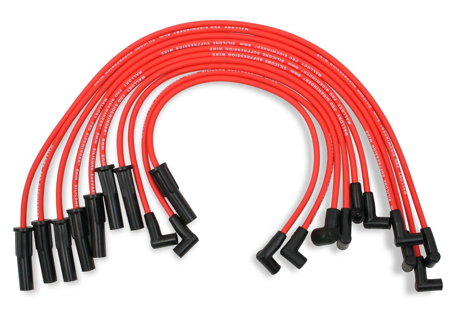 8mm Red Pro Wire Spark Plug Wire Set Small Block Ford 302, 351W