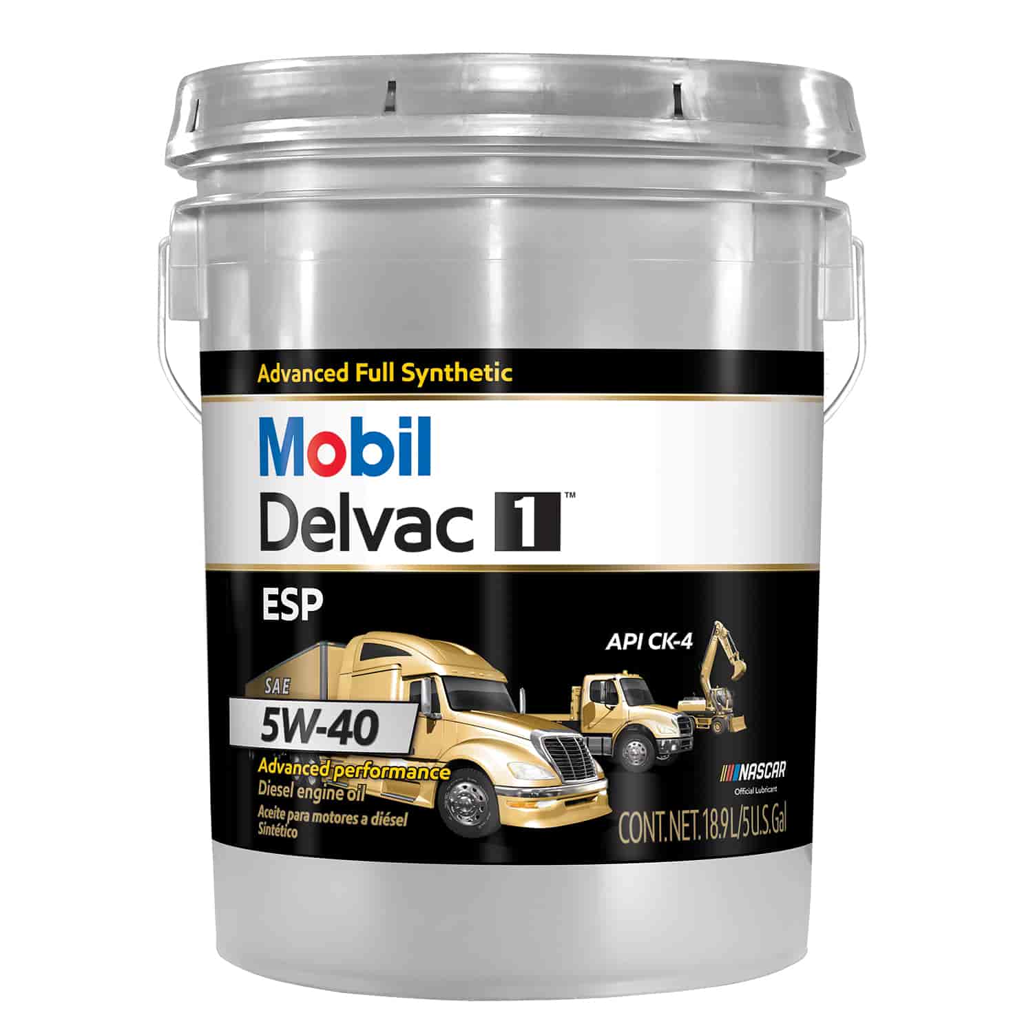 122265 Delvac 1 ESP Full-Synthetic Diesel Engine Oil 5W-40, 5-Gallon Jug